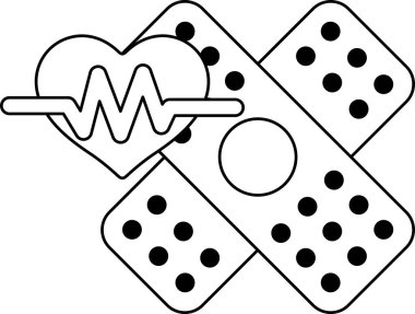 İçinde çizgi olan bir kalp ve üzerinde noktalar olan bir haç. Kalp yaşamın sembolüdür ve haç da ölümün sembolüdür. Görüntü, yaşamın kırılganlığını aktarmak içindir.