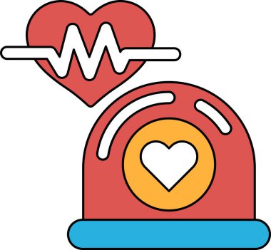 Bir kalp, birinin sağlığıyla ilgilenmenin önemini sembolize eden bir çemberle çevrilidir. Kalp, vücuda kan pompalayan hayati bir organdır.