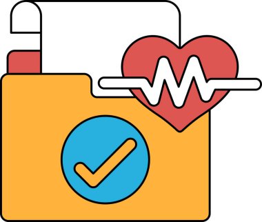 Üzerinde kalp ve işaret olan bir klasör. Dizin 