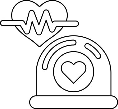 Bir kalp, birinin sağlığıyla ilgilenmenin önemini sembolize eden bir çemberle çevrilidir. Kalp, vücuda kan pompalayan hayati bir organdır.