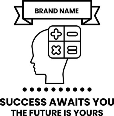 Beyni olan ve üzerinde artı işareti olan siyah ve beyaz bir kafa. Başında 