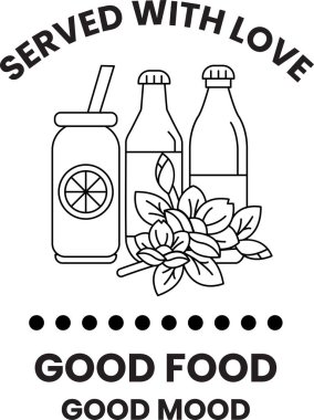 Bir içki, bir şişe ve bir yaprak resmi. İçki pipetle servis edilir ve şişe de onun yanındadır. Yaprak görüntünün sağ tarafında.