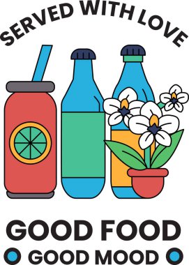 Renkli bir içki, bir şişe ve bir çiçeğin görüntüsü. Görüntünün başlığı 