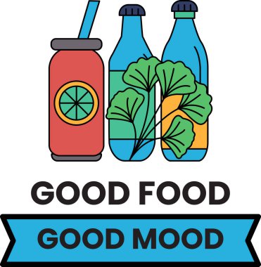 Bir şişe soda ve üzerinde yaprak olan bir kutu soda. Görüntünün adı 