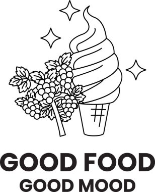 Üzerinde yeşil yapraklı bir dal olan siyah beyaz bir koni çizimi. Görüntünün başlığı: 