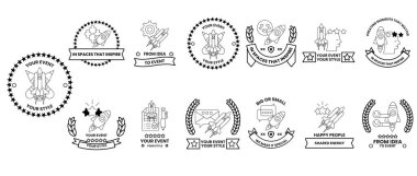 Bir yıldız, bir kalp ve bir roket de dahil olmak üzere çeşitli tasarımları olan pullar.