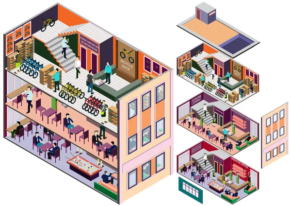 Ilustração de informações gráfico interior quarto conceito —  Vetores de Stock