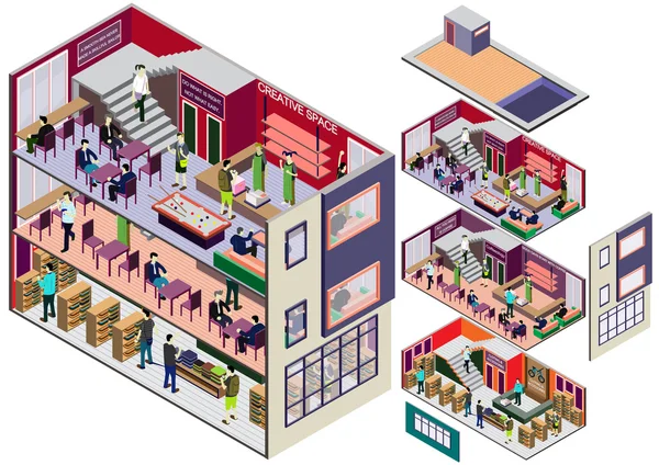 Illustration of info graphic interior  room concept — Stock Vector