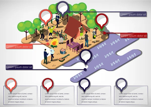 Ilustración del concepto gráfico de parque urbano de info — Archivo Imágenes Vectoriales