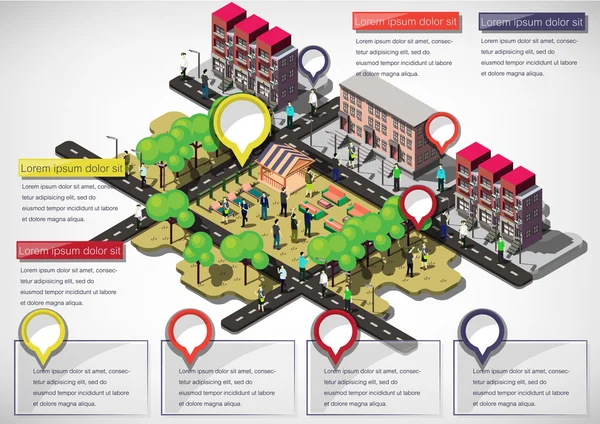 bilgi grafik Kentsel şehir kavramı çizimi