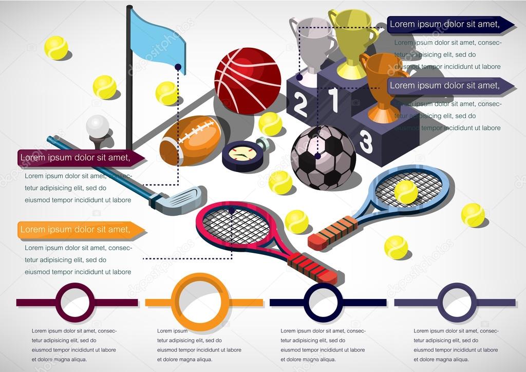 illustration of info graphic sports equipment concept