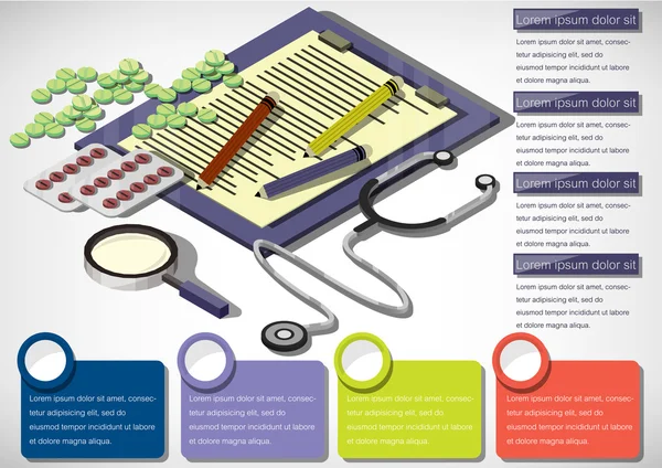 Illustrazione del concetto medico infografico — Vettoriale Stock