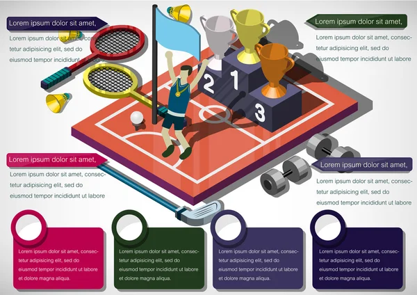 情報グラフィックのスポーツ装置概念図 — ストックベクタ