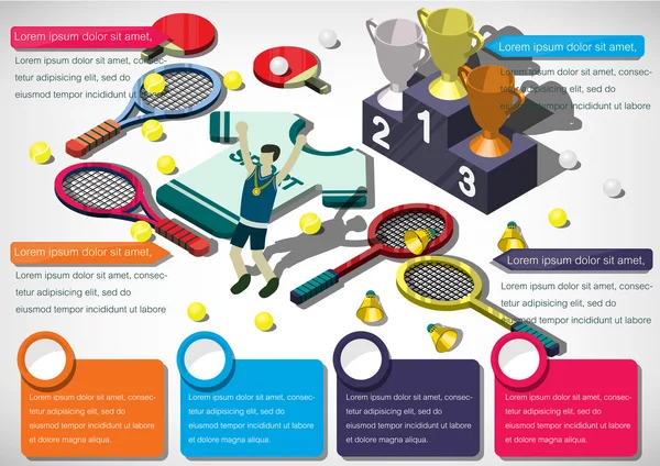 情報グラフィックのスポーツ装置概念図 — ストックベクタ