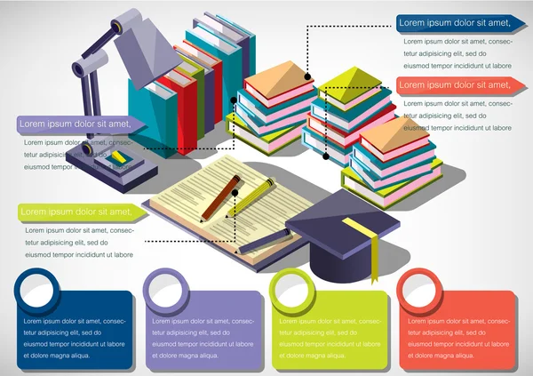 Ilustração do conceito de educação infográfica —  Vetores de Stock