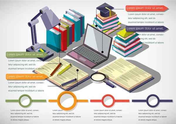 Illustration of infographic education concept — Stock Vector