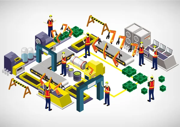 Ilustração de informação gráfica conceito de equipamento de fábrica —  Vetores de Stock