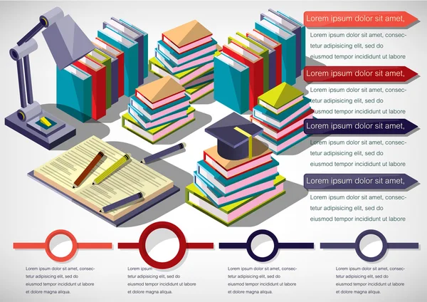 Ilustração do conceito de educação infográfica —  Vetores de Stock