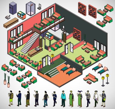 bilgi grafik iç Oda kavramı çizimi