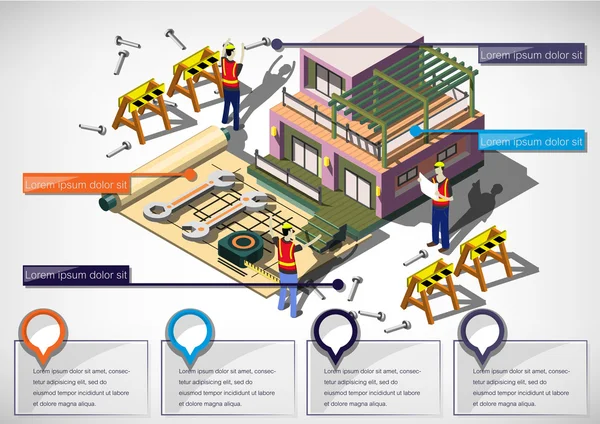 Illustration of info graphic house structure concept — Stock Vector