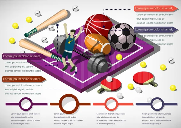 情報グラフィックのスポーツ装置概念図 — ストックベクタ