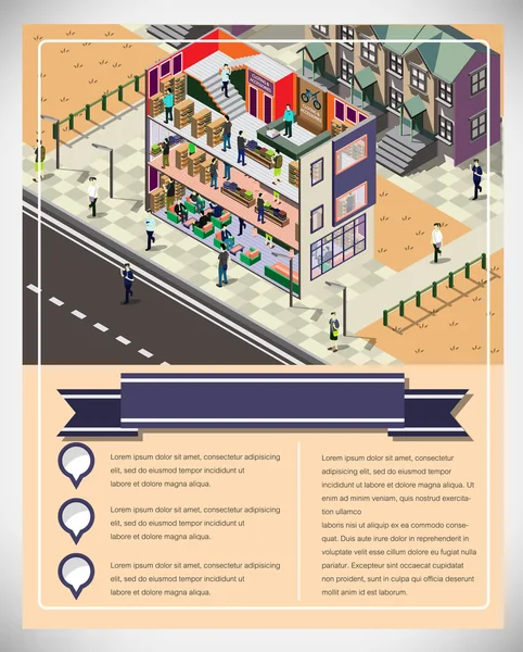 Illustration du concept de ville urbaine graphique — Image vectorielle