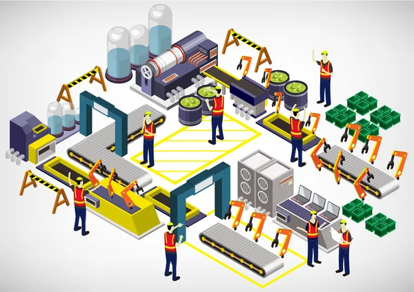 Ilustração de informação gráfica conceito de equipamento de fábrica — Vetor de Stock