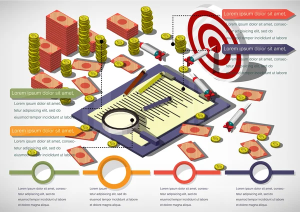 Illustration of info graphic money equipment concept — Stock Vector