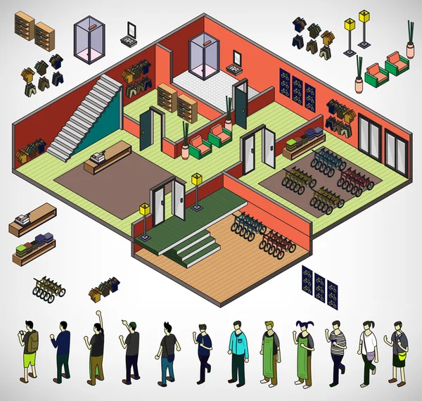 Illustration du concept infographique de salle intérieure — Image vectorielle