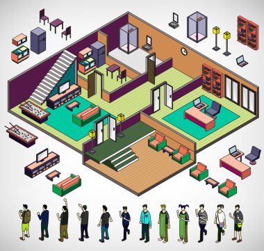 Infographic iç Oda kavramı çizimi