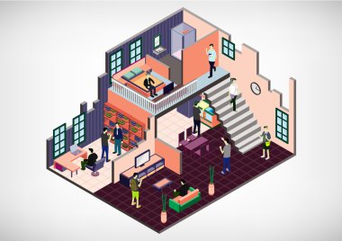 bilgi grafik iç Oda kavramı çizimi