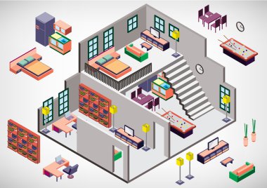 bilgi grafik iç Oda kavramı çizimi