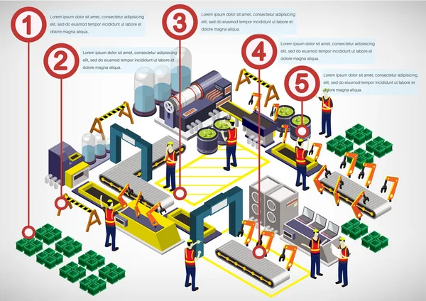 Ilustracja informacji graficzny fabryka sprzętu koncepcji — Wektor stockowy