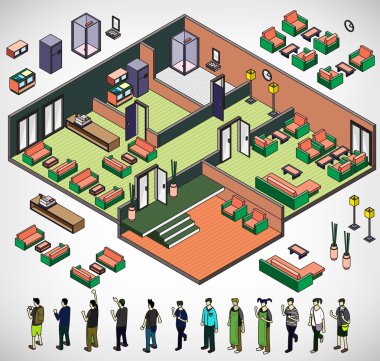 bilgi grafik iç Oda kavramı çizimi