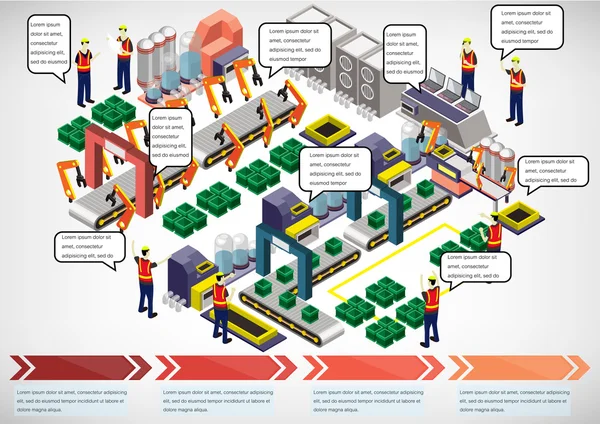 Ilustracja informacji graficzny fabryka sprzętu koncepcji — Wektor stockowy