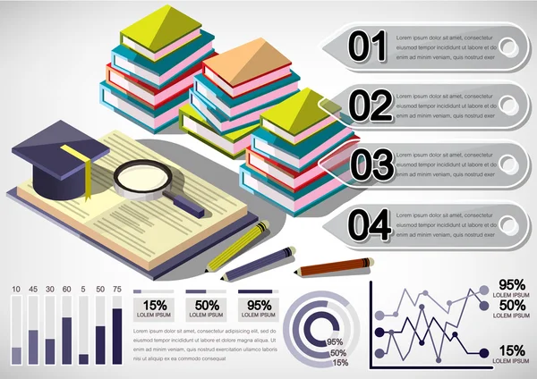 Infographic 교육 개념의 삽화 — 스톡 벡터