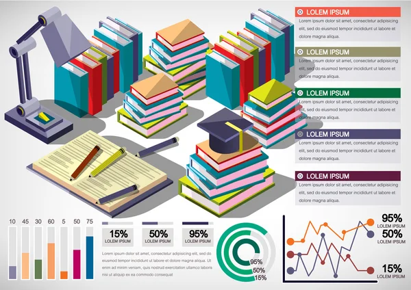 Infographic 교육 개념의 삽화 — 스톡 벡터