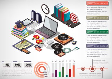 bilgi grafik iç ofis kavramı çizimi