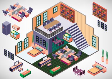 bilgi grafik iç Oda kavramı çizimi