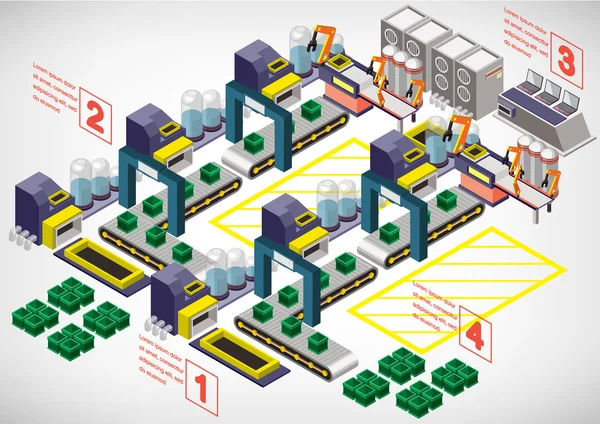Ilustração de informação gráfica conceito de equipamento de fábrica —  Vetores de Stock