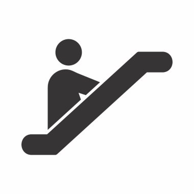 Yürüyen merdivenin vektör grafiği - Siyah Biçim - basit bir illüstrasyon. Düzenlenebilir felç. Tasarım şablonu vektörü. Tasarım biçimi tasarımı. Vektör grafik illüstrasyonu