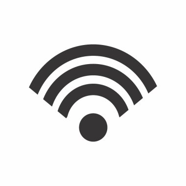 WiFi Bağlantısının Vektör Grafiği - Siyah Biçim - basit bir illüstrasyon. Düzenlenebilir felç. Tasarım şablonu vektörü. Tasarım biçimi tasarımı. Vektör grafik illüstrasyonu