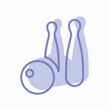 Bowling - Twins Style - outline style Design. Web sitesi tasarımı için vektör grafik illüstrasyonu.ikon