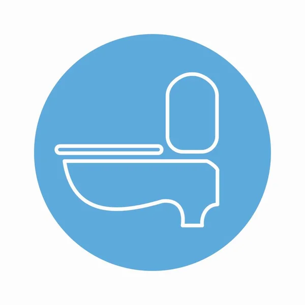 Gráfico Vetorial Assento Toalete Estilo Monocromático Azul — Vetor de Stock