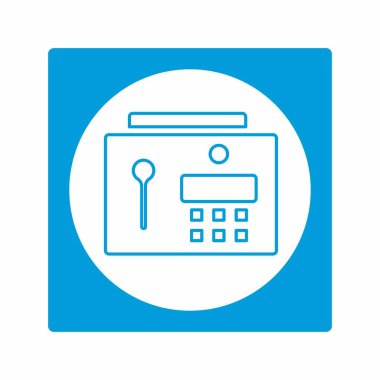 Kapı Güvenlik Kilidi 'nin Vektör Grafiği - Beyaz Ay Biçimi - basit illüstrasyon. Düzenlenebilir felç. Tasarım şablonu vektörü. Tasarım biçimi tasarımı. Vektör grafik illüstrasyonu