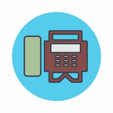 Faks Makinesinin Vektör Grafiği - Renk Eşi Biçimi - basit illüstrasyon. Düzenlenebilir felç. Tasarım şablonu vektörü. Tasarım biçimi tasarımı. Vektör grafik illüstrasyonu