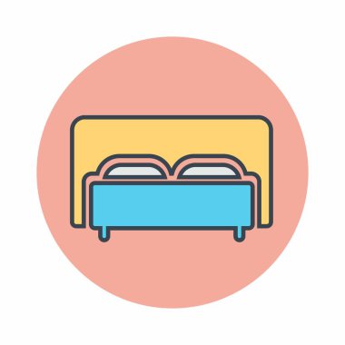 Yatak - Renk Eşi Biçiminin Vektör Grafiği - basit illüstrasyon. Düzenlenebilir felç. Tasarım şablonu vektörü. Tasarım biçimi tasarımı. Vektör grafik illüstrasyonu