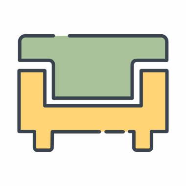 Koltukların Vektör Grafiği - Çizgi Kesimi Biçimi - basit illüstrasyon. Düzenlenebilir felç. Tasarım şablonu vektörü. Tasarım biçimi tasarımı. Vektör grafik illüstrasyonu