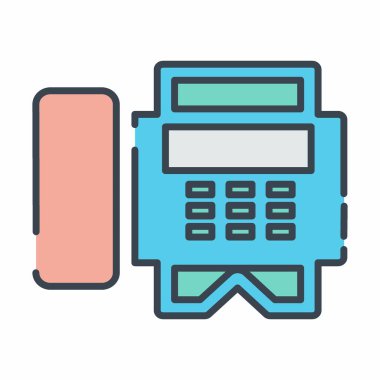 Faks Makinesinin Vektör Grafiği - Satır Kesimi Biçimi - basit bir illüstrasyon. Düzenlenebilir felç. Tasarım şablonu vektörü. Tasarım biçimi tasarımı. Vektör grafik illüstrasyonu