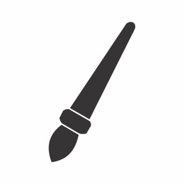 Fırça Simge Vektörü - Siyah Biçim - basit illüstrasyon. Düzenlenebilir felç. Tasarım şablonu vektörü. Tasarım biçimi tasarımı. Vektör grafik illüstrasyonu